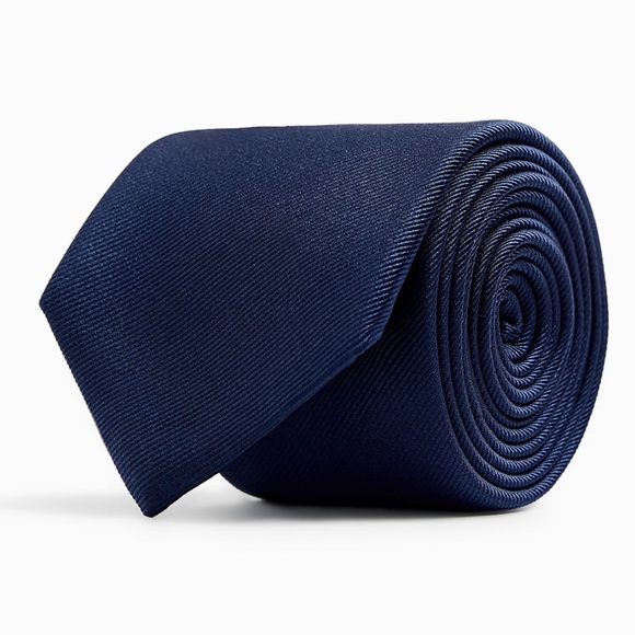 NWT. Zara Man Blue 100% Silk Wide Tie. - Picture 1 of 11